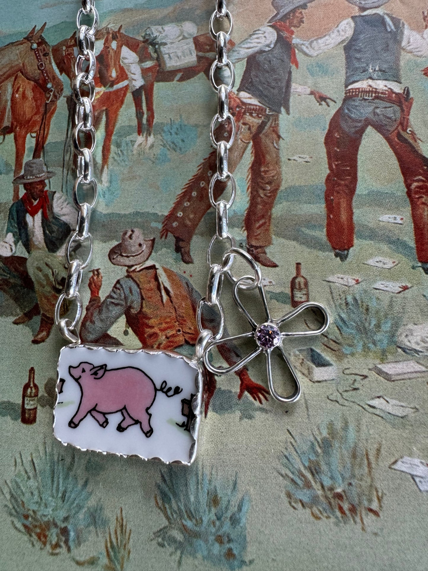 Pig and flower